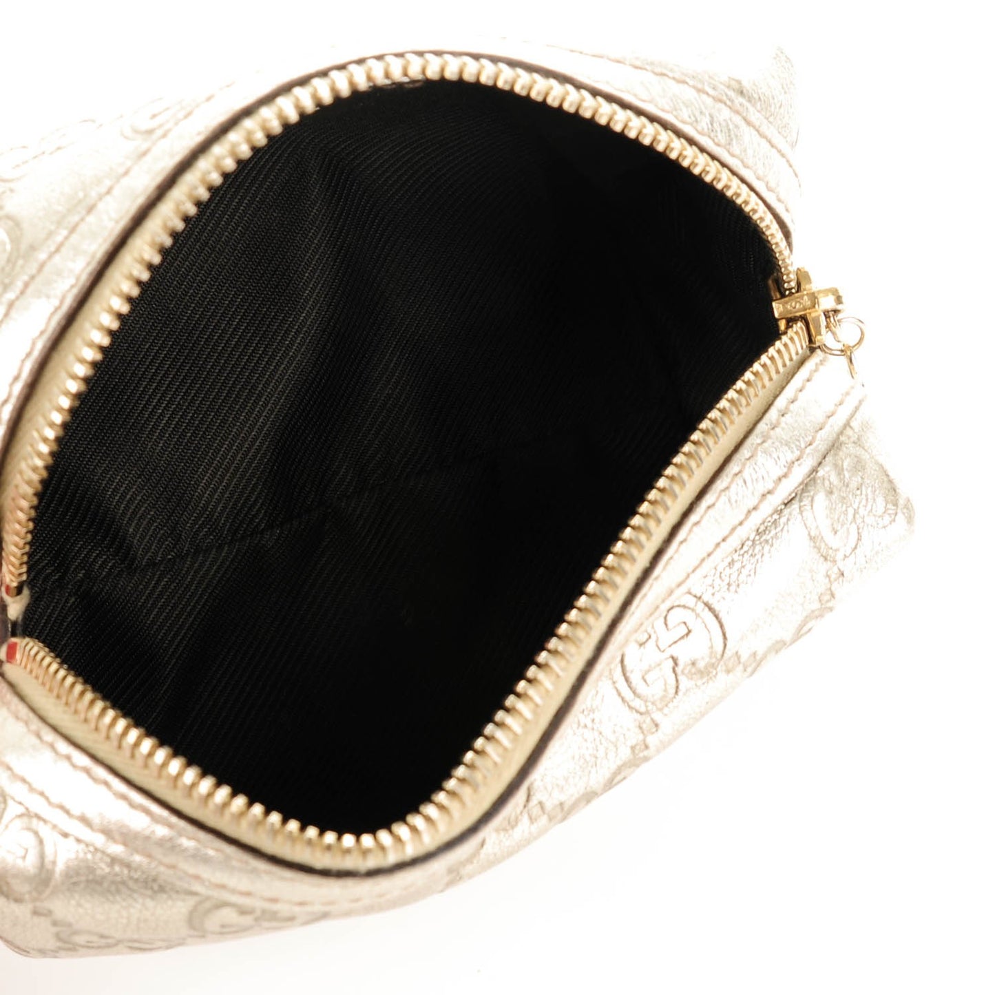 Metallic Guccissima Small Cosmetic Case Gold