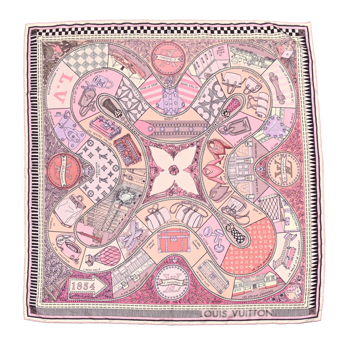 Silk Jeu De Louis Scarf Pink