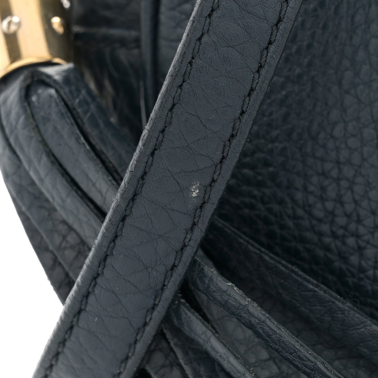 Pebbled Calfskin Small Soho Disco Bag Blue