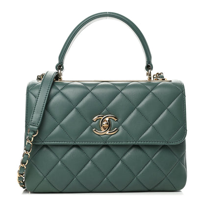 Chanel Lambskin Quilted Small Trendy CC Flap Dual Handle Bag Light Green 1 of 4
