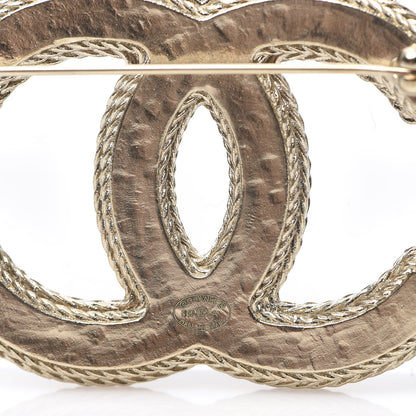 Chanel Tweed CC Brooch Gold Multicolor 3 of 3