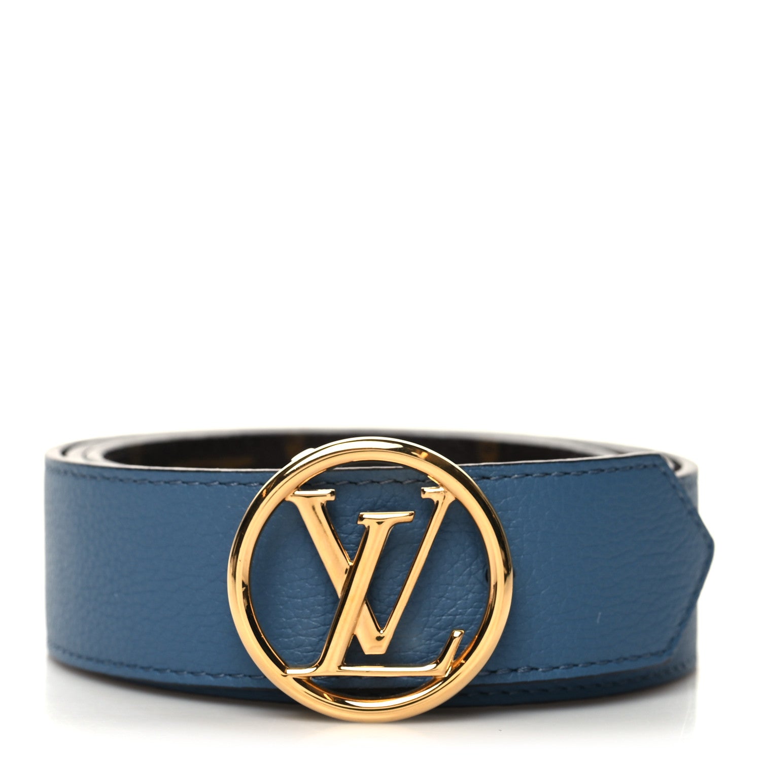 Louis Vuitton Monogram LV Circle 35mm Reversible Belt 80 32 Blue 1 of 5