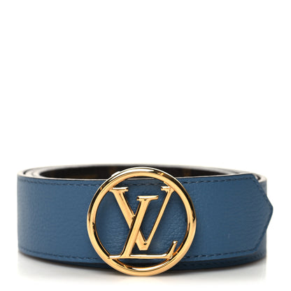 Louis Vuitton Monogram LV Circle 35mm Reversible Belt 80 32 Blue 1 of 5