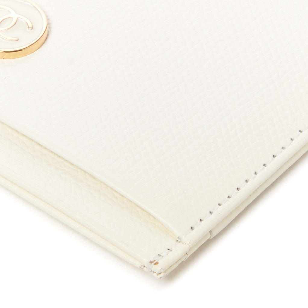 Chanel Calfskin CC Button Card Holder Case Off White 8 of 11