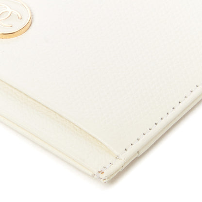 Chanel Calfskin CC Button Card Holder Case Off White 8 of 11