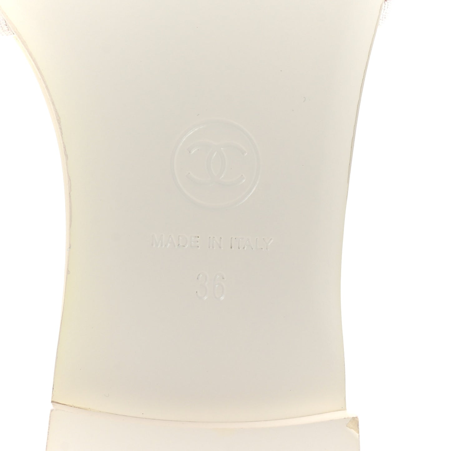 Fabric Embroidered CC Bow Mules 36 White Pink