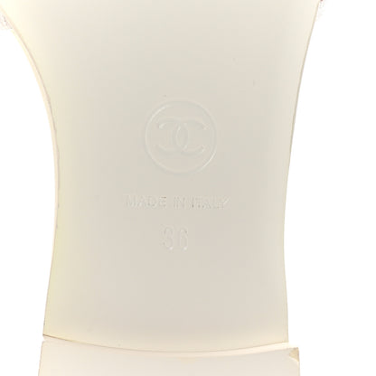 Chanel Fabric Embroidered CC Bow Mules 36 White Pink 7 of 10