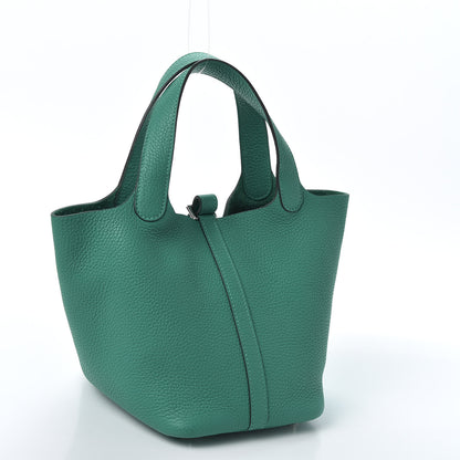 Hermes Taurillon Clemence Picotin Lock 18 PM Vert Verone 2 of 9