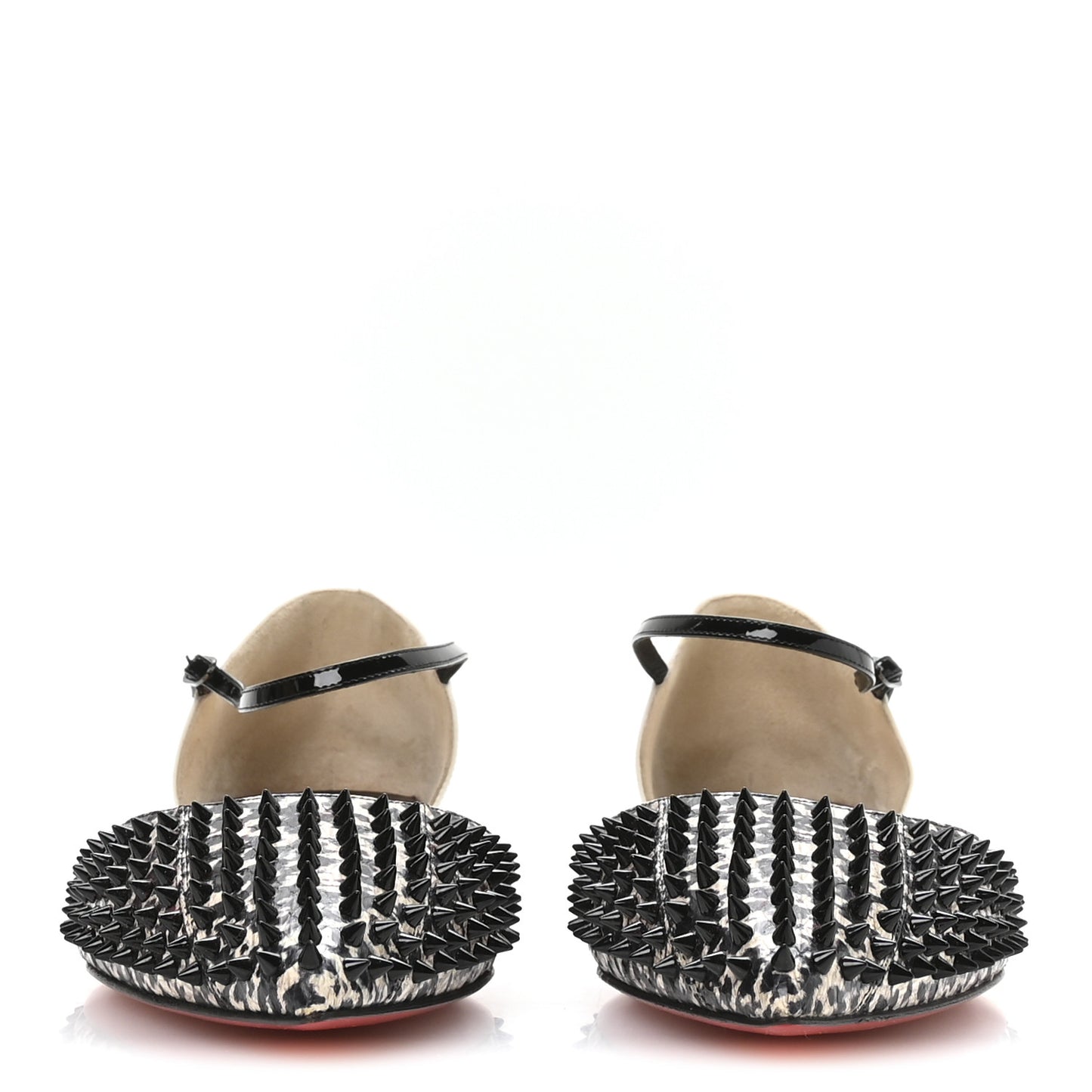 Watersnake Shiny Patent Baila Spike Flats 41.5 Black