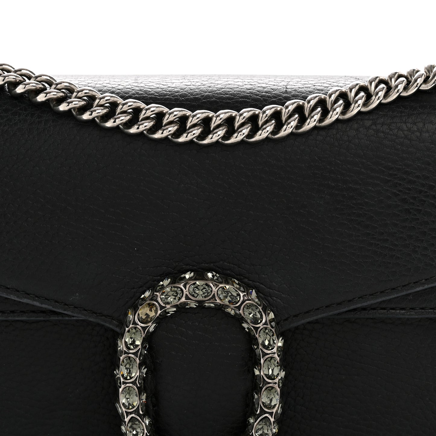 Pebbled Calfskin Small Dionysus Shoulder Bag Black