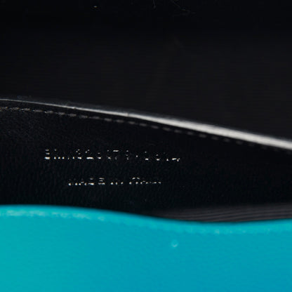 Saint Laurent Grain De Poudre Classic Monogram Clutch Turquoise 6 of 9