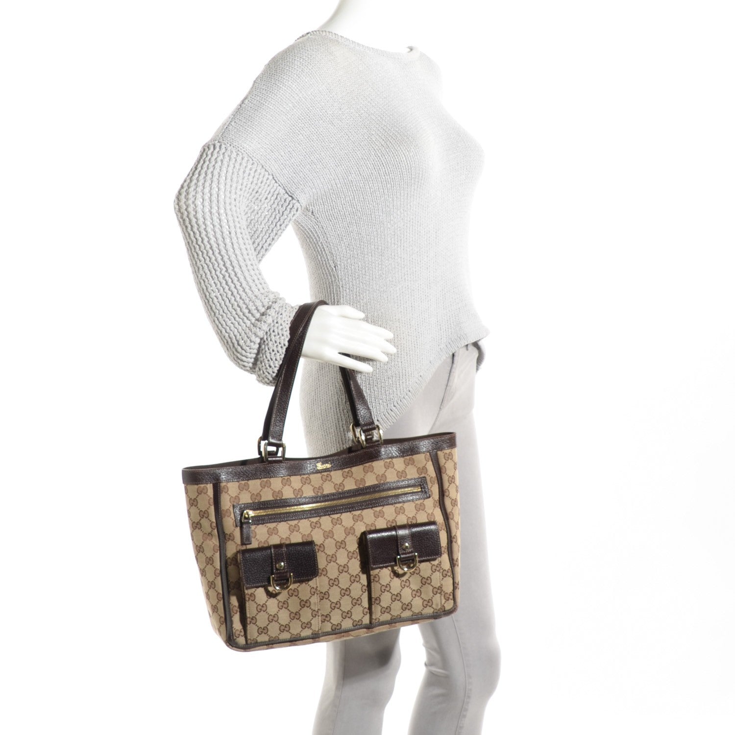 Gucci Monogram Abbey Tote Brown 2 of 7