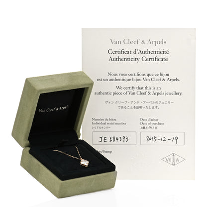 Van Cleef & Arpels 18K Yellow Gold Mother of Pearl Sweet Alhambra Pendant Necklace 6 of 6