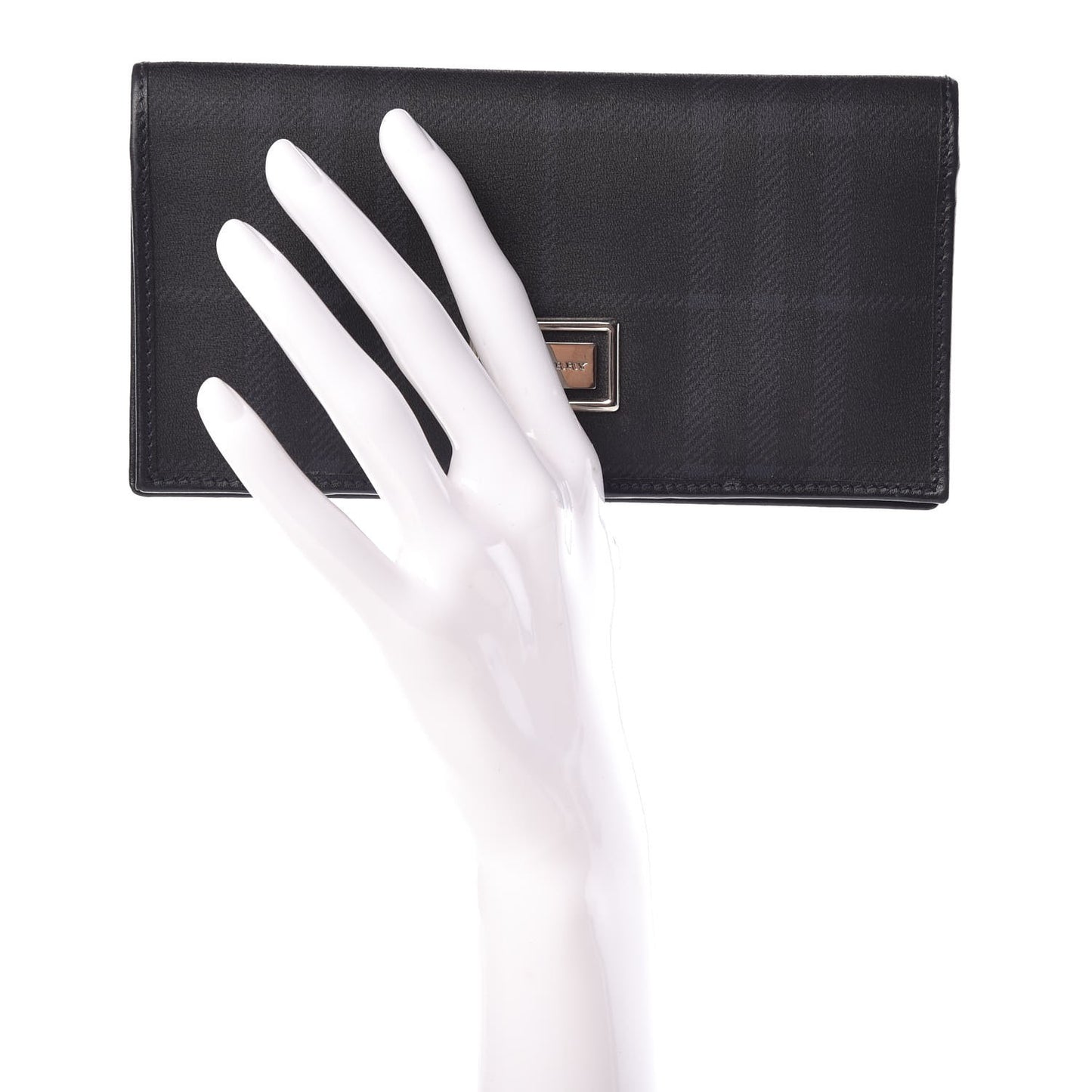 Smoked Check Long Wallet Navy