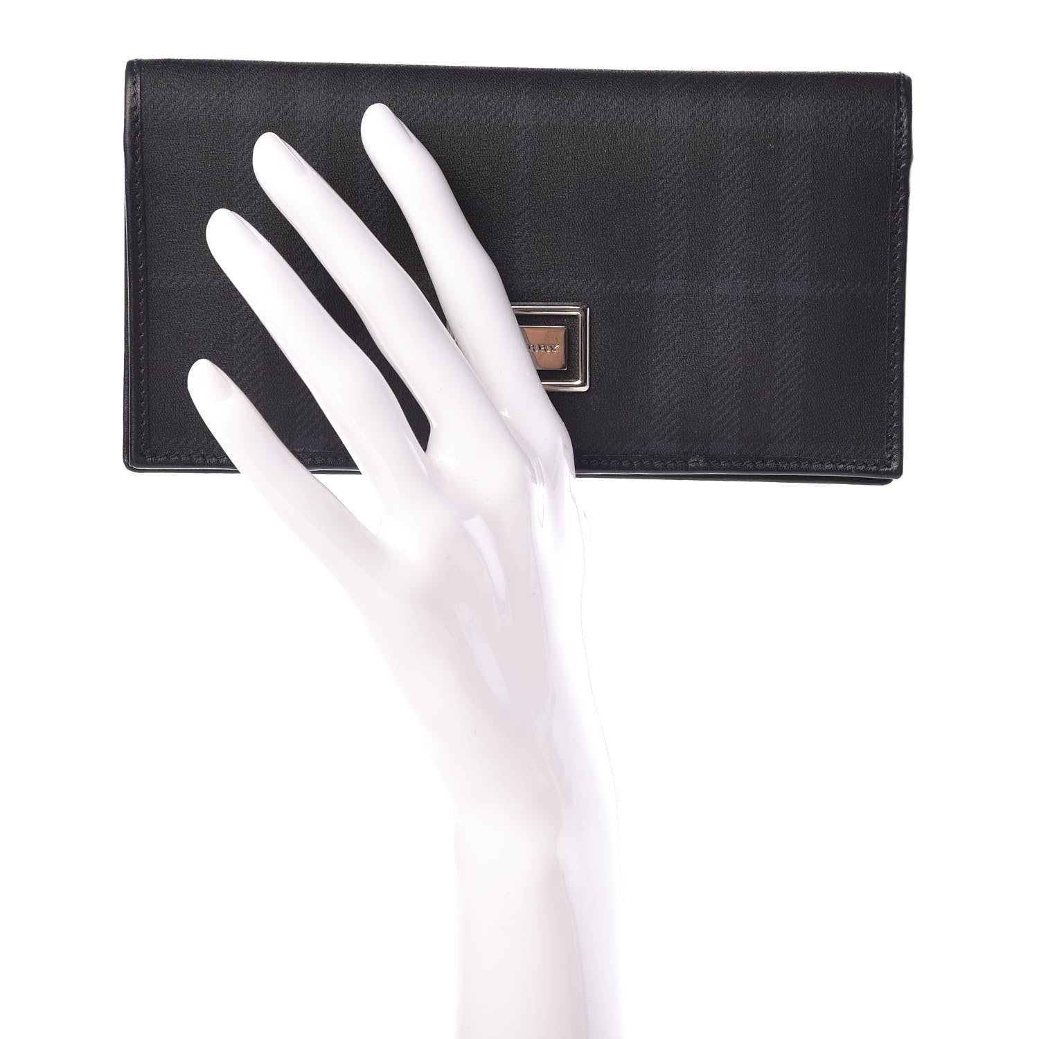 Burberry Smoked Check Long Wallet Navy 2 of 7