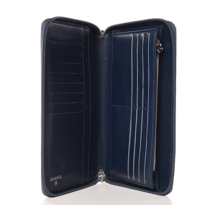 Chanel Caviar Timeless Travel Zip Wallet Blue 5 of 8