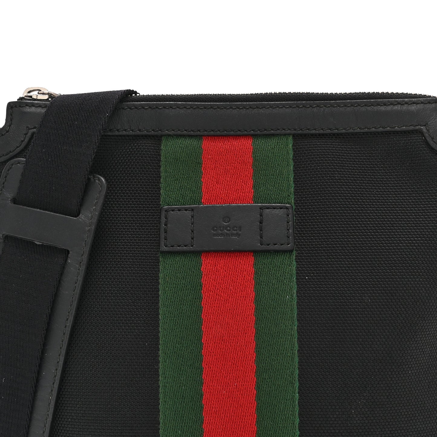 Canvas Web Messenger Bag Black