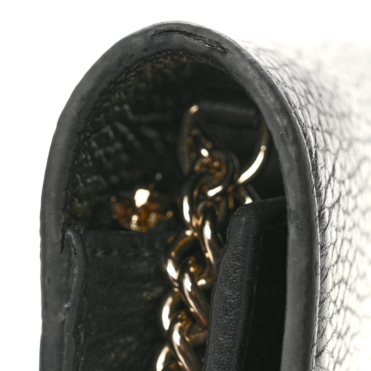 Gucci Dollar Calfskin Interlocking G Chain Wallet Black 13 of 15