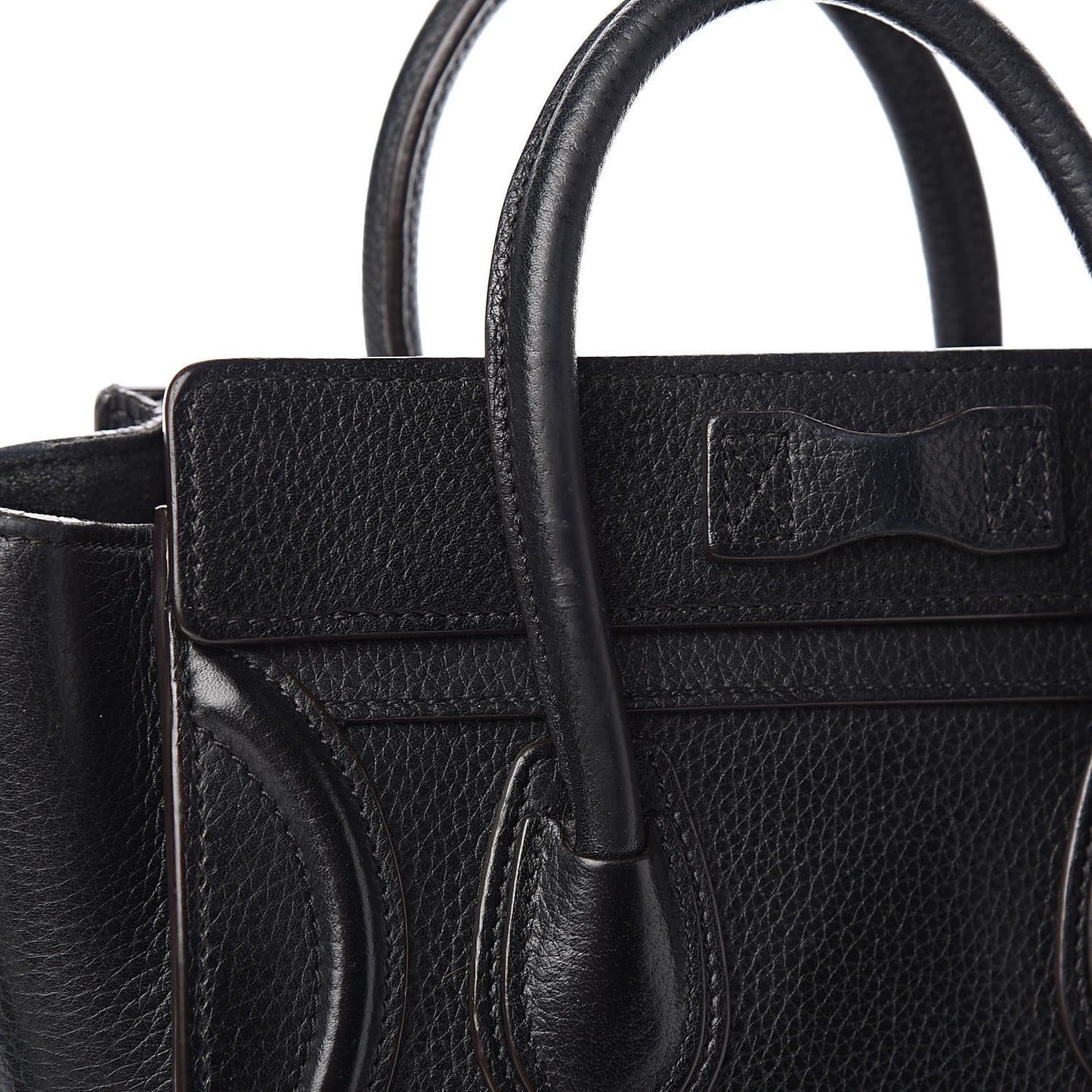 Drummed Calfskin Nano Luggage Black