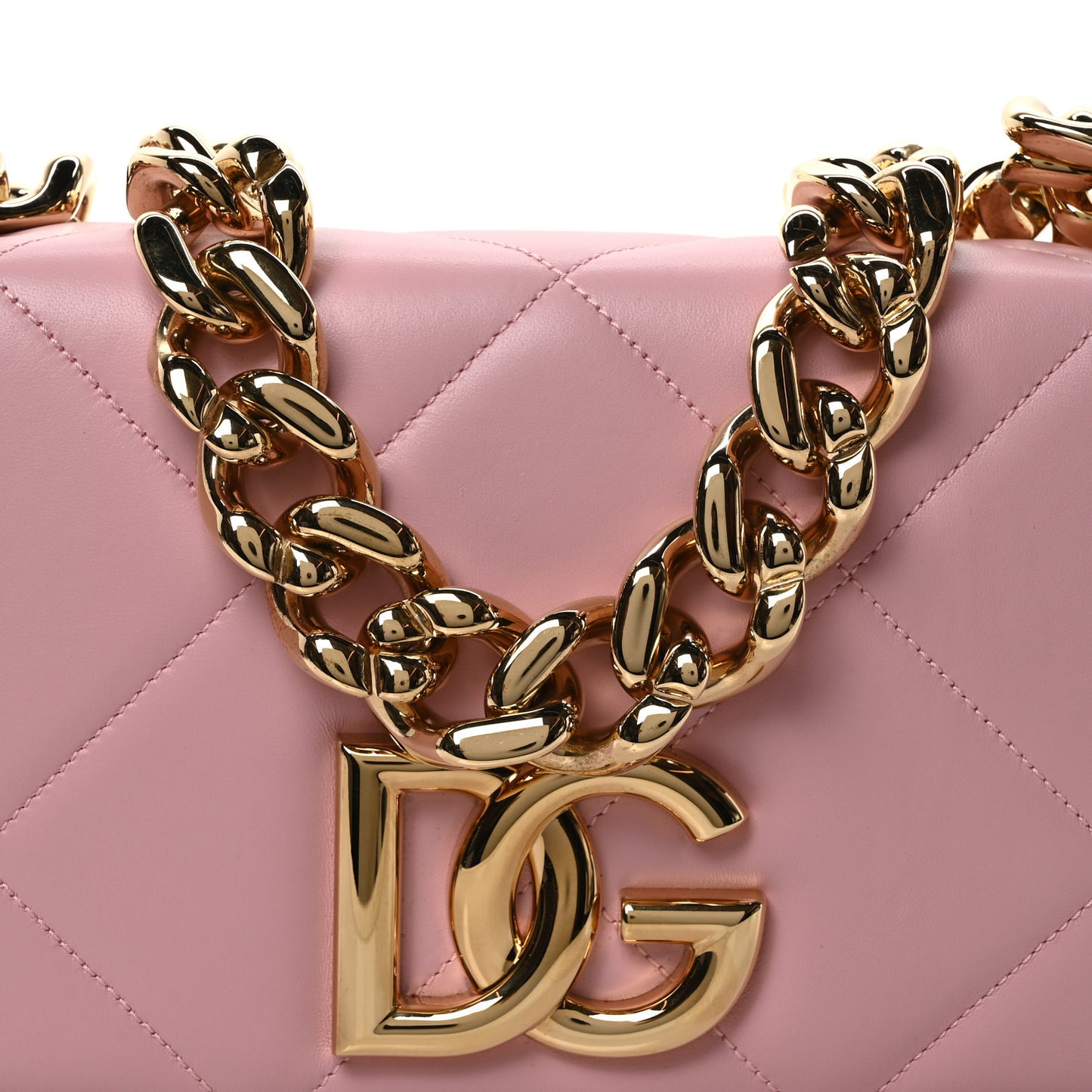 Nappa Quilted 3.5 Medium Chain Bag Pink