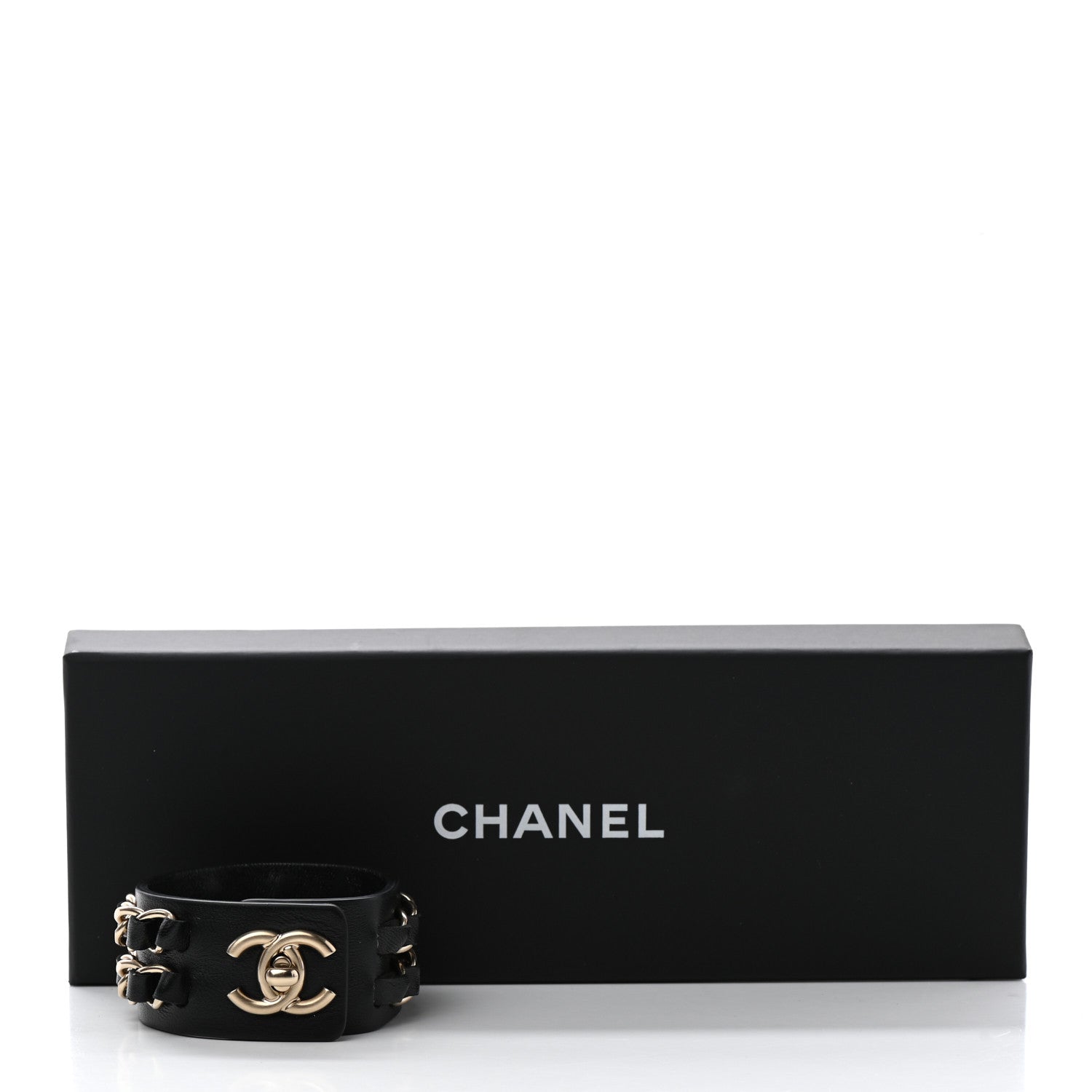 Chanel Lambskin CC Chain Turnlock Bracelet M Black 5 of 5