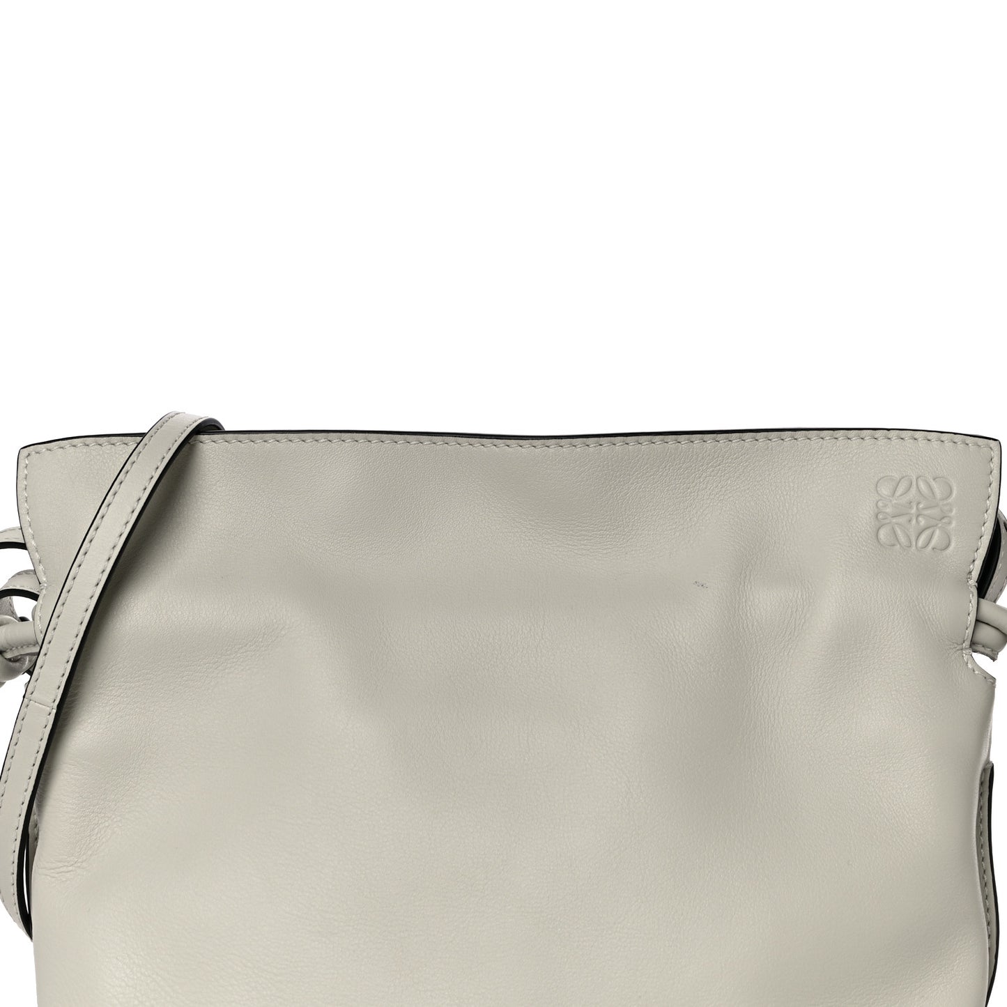 Calfskin Mini Flamenco Knot Bag White