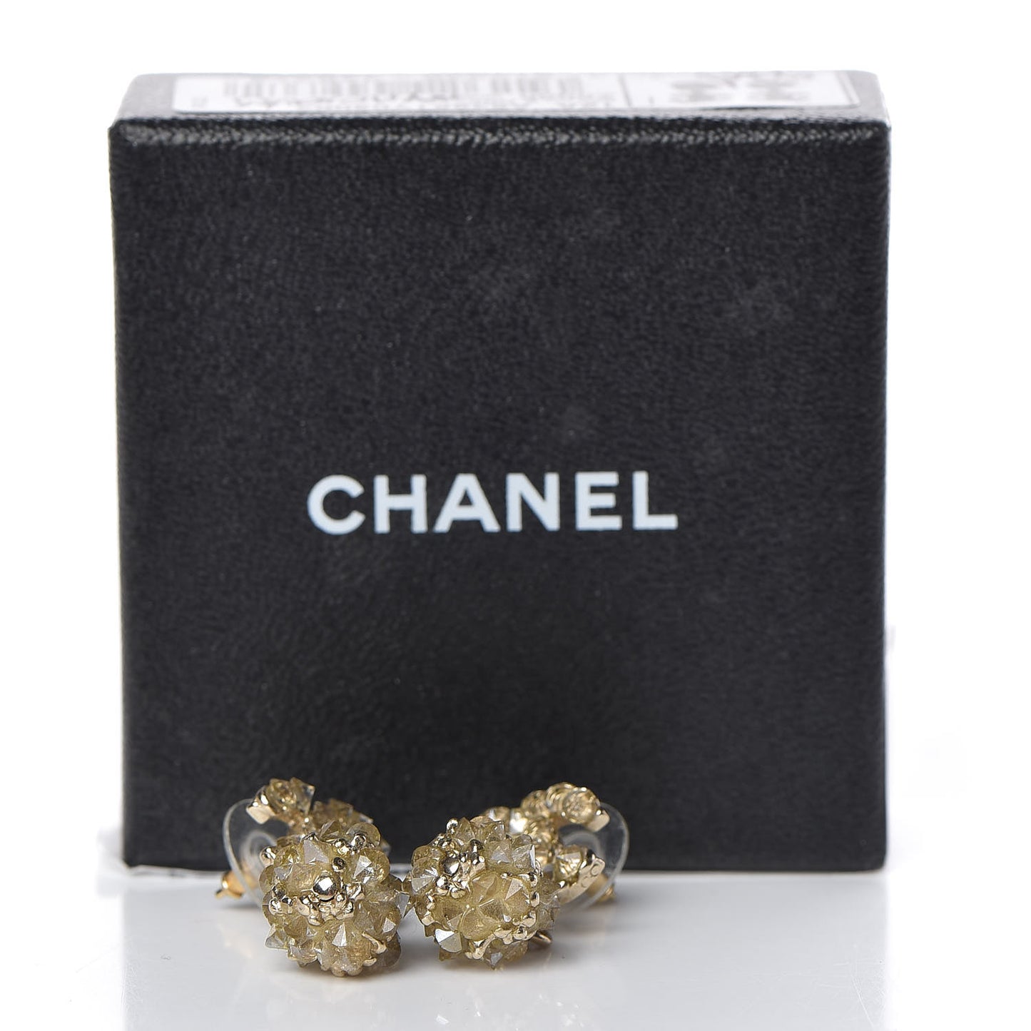 Crystal CC Dangle Earrings Gold