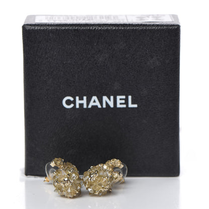 Chanel Crystal CC Dangle Earrings Gold 5 of 5