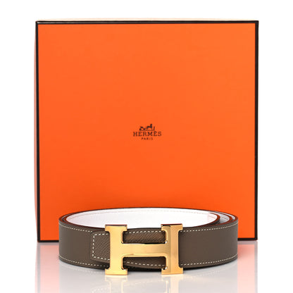 Hermes Epsom 32mm H Belt 90 Etoupe White 5 of 5