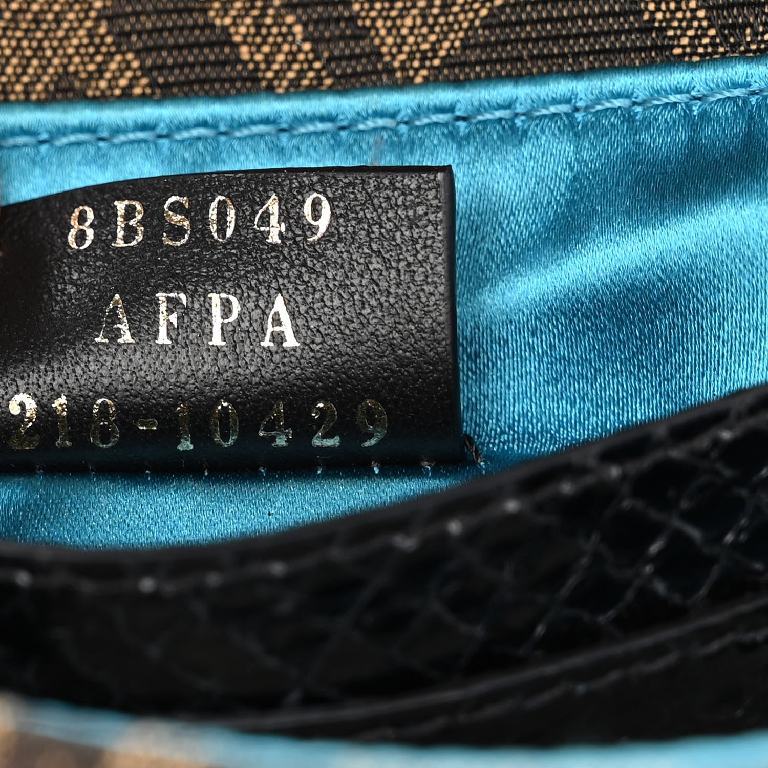 Fendi X SARAH COLEMAN Fabric Jacquard Ayers Enamel FF Vertigo Mini Baguette 1997 Tobacco Moro Black 7 of 11
