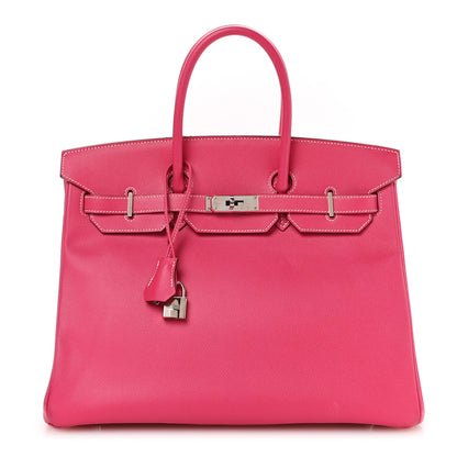 Hermes Epsom Candy Birkin 35 Rose Tyrien 1 of 10