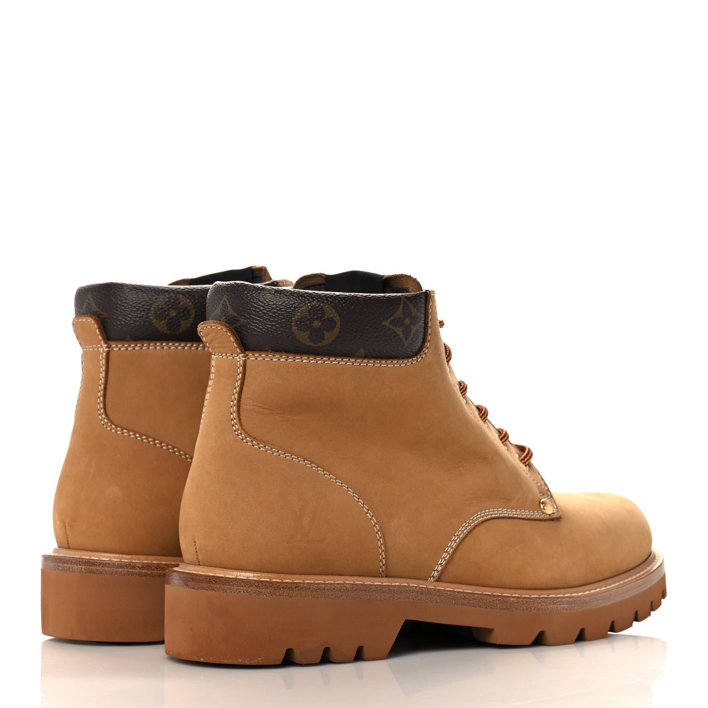 Nubuck Calfskin Monogram Oberkampf Ankle Boots 7.5 Beige