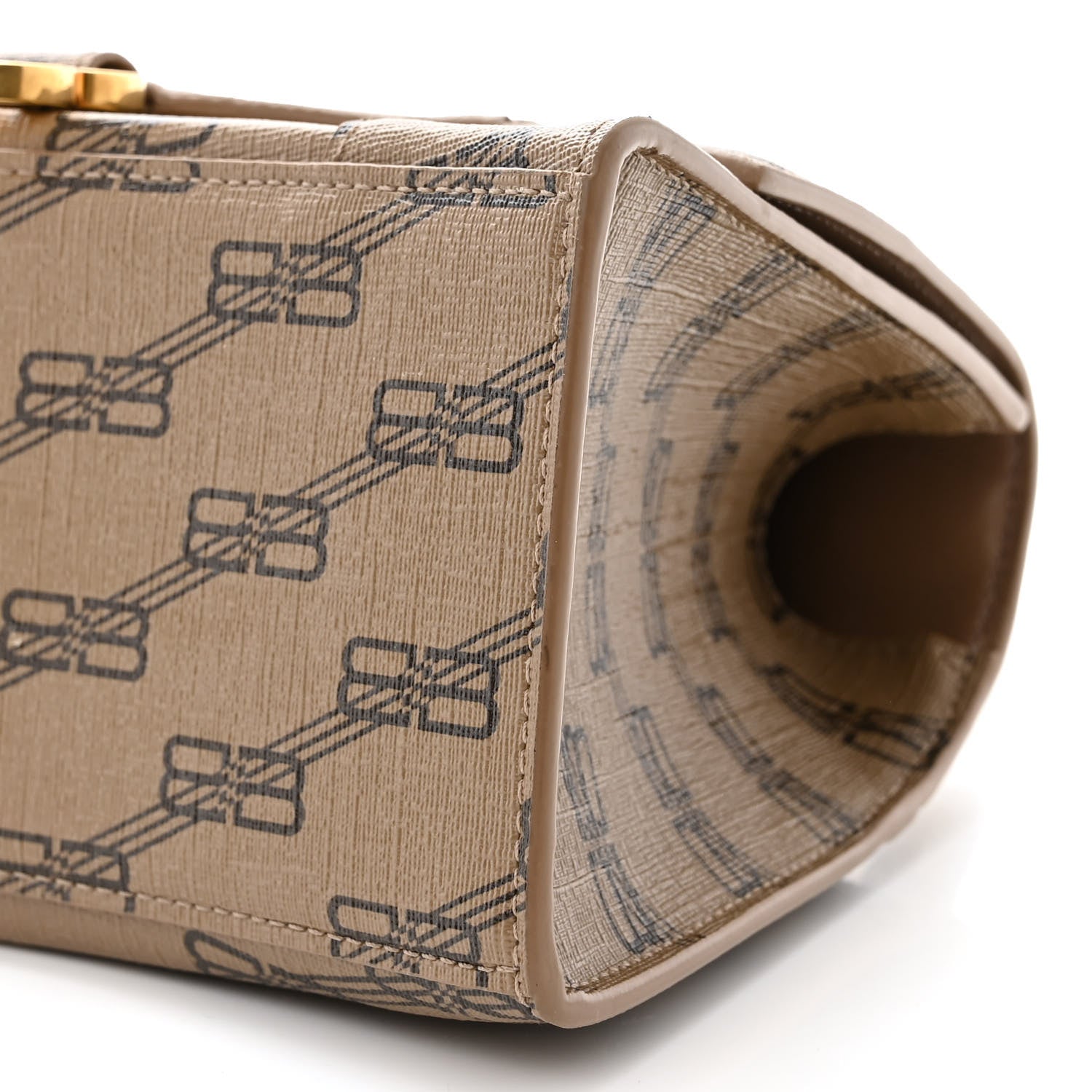 Balenciaga Coated Canvas BB Monogram Small Hourglass Top Handle Bag Beige Brown 11 of 11