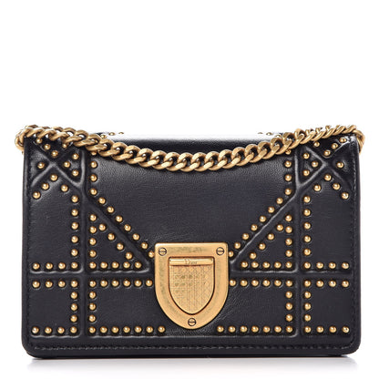 Christian Dior Lambskin Studded Micro Diorama Flap Bag Black 1 of 8