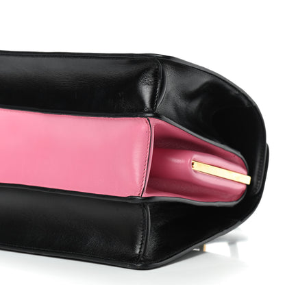 Prada Box Calfskin Bi-Color Shoulder Bag Black Begonia 7 of 9