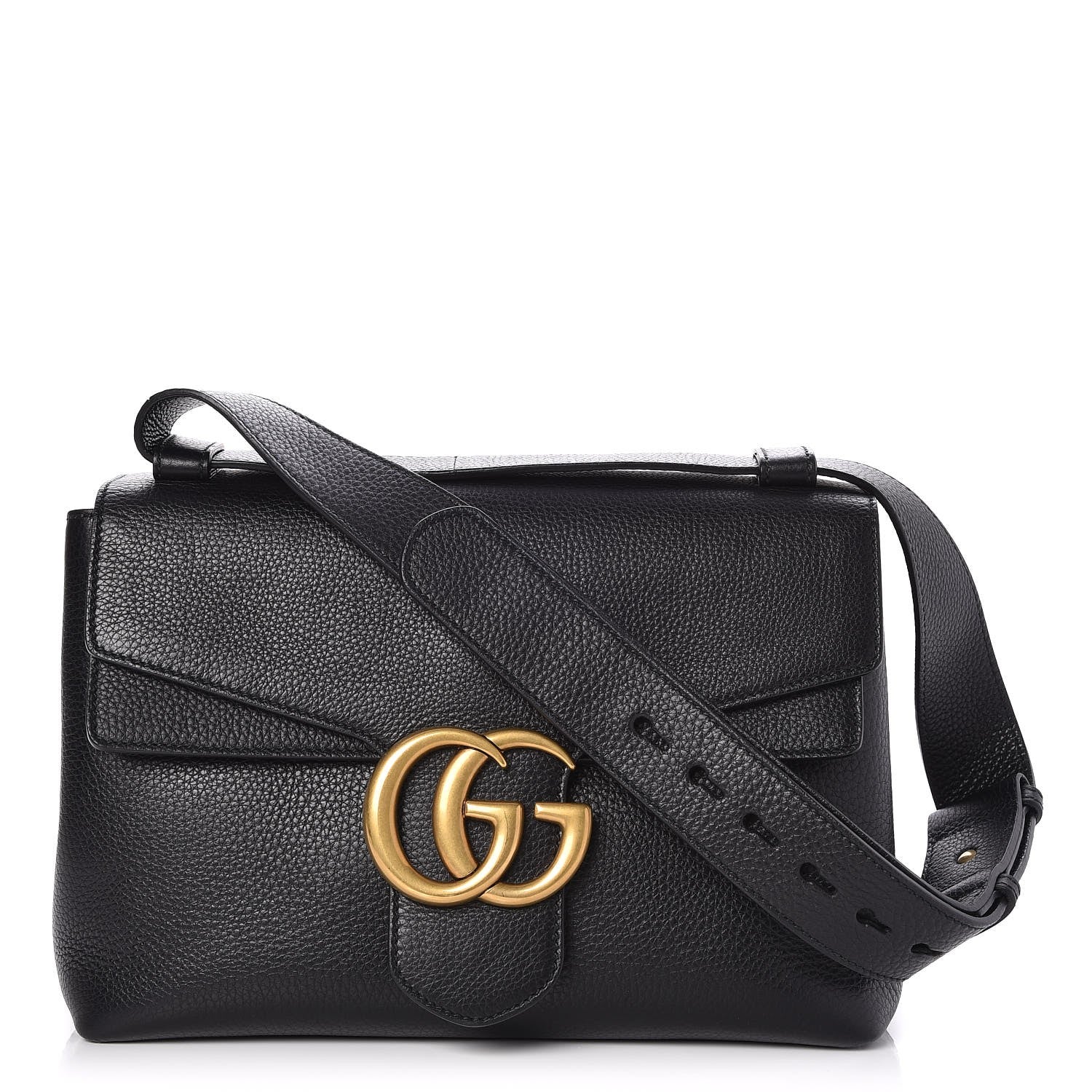 Gucci Cellarius Calfskin GG Marmont Shoulder Bag Black 1 of 7