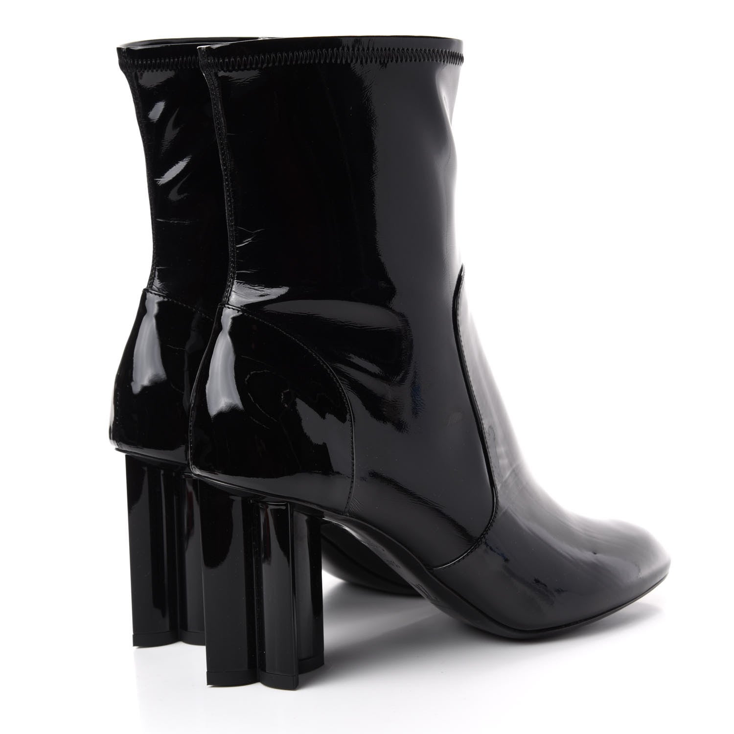 Louis Vuitton Patent Silhouette Ankle Boots 38.5 Black 4 of 10