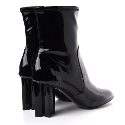 Louis Vuitton Patent Silhouette Ankle Boots 38.5 Black 4 of 10