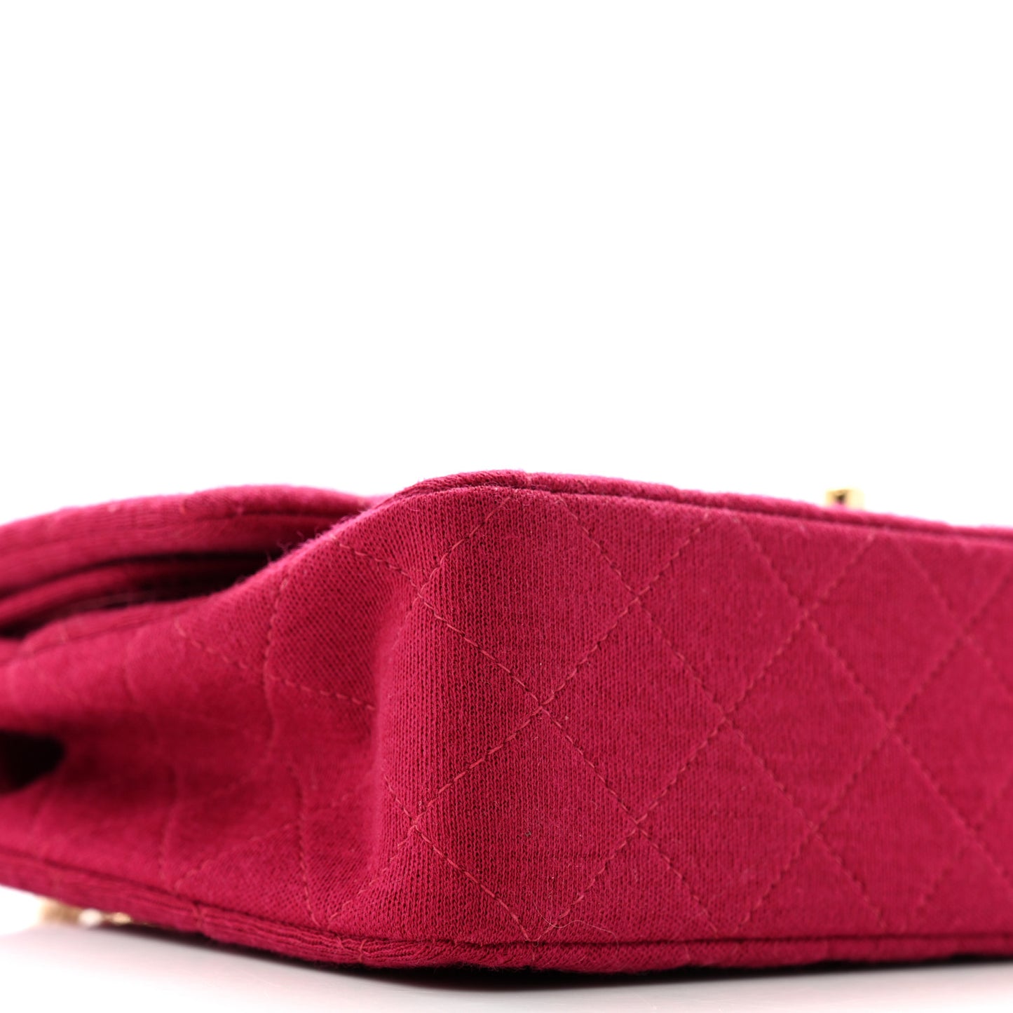 Jersey Quilted Medium Double Flap Bijoux Chain Dark Pink