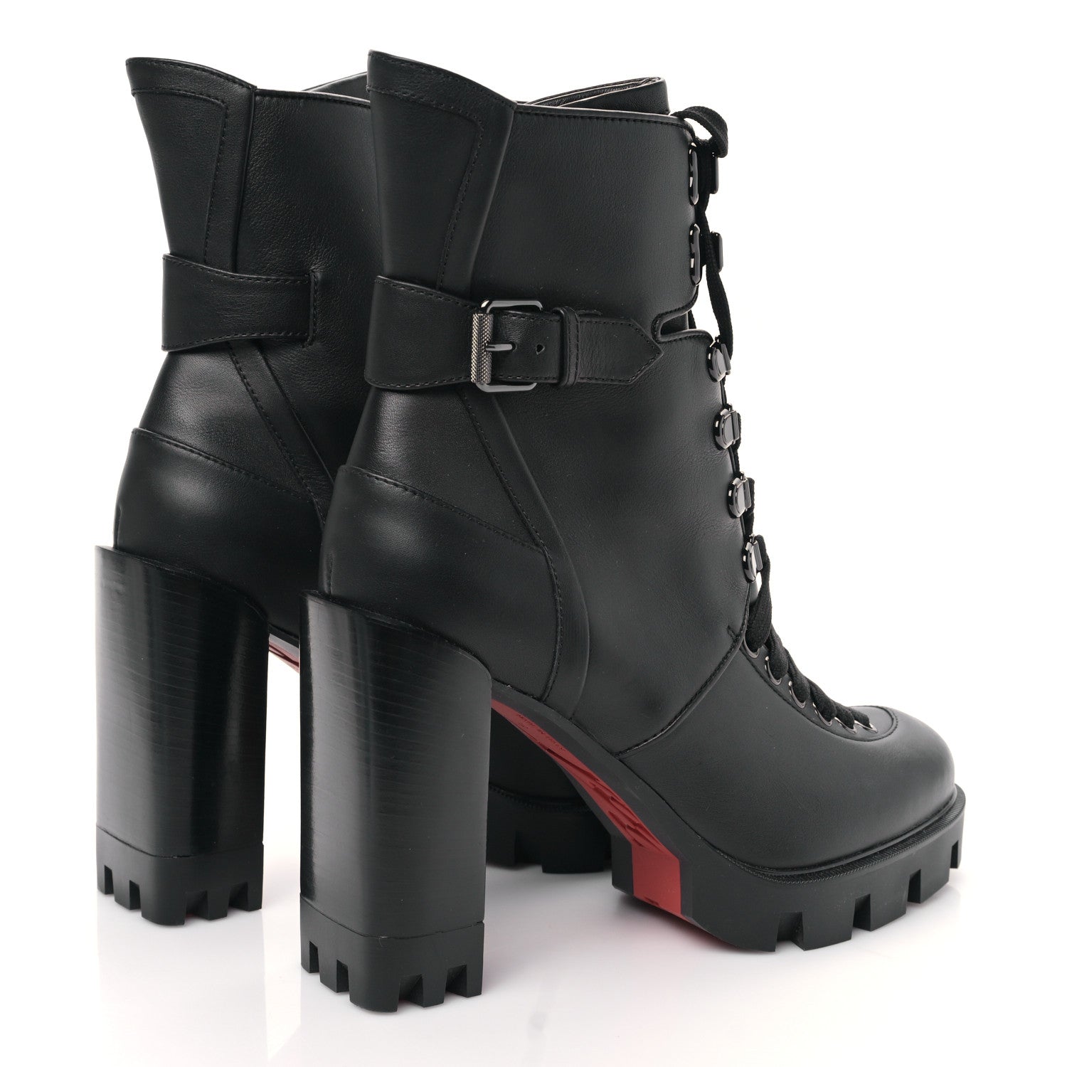 Christian Louboutin Calfskin Macademia 100 Biker Platform Boots 39.5 Black 4 of 8
