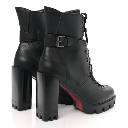 Christian Louboutin Calfskin Macademia 100 Biker Platform Boots 39.5 Black 4 of 8