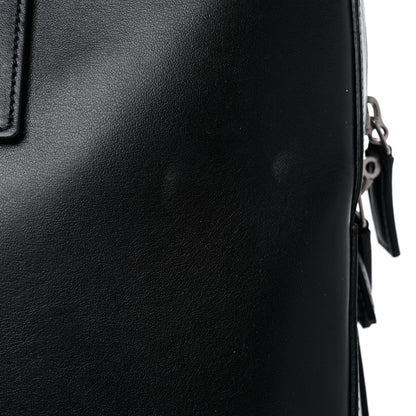 Saint Laurent Calfskin Patch Embellished Museum Flat Briefcase Black 13 of 16
