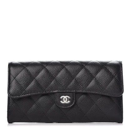 Chanel Caviar Quilted Large Gusset Flap Wallet Black 1 of 10