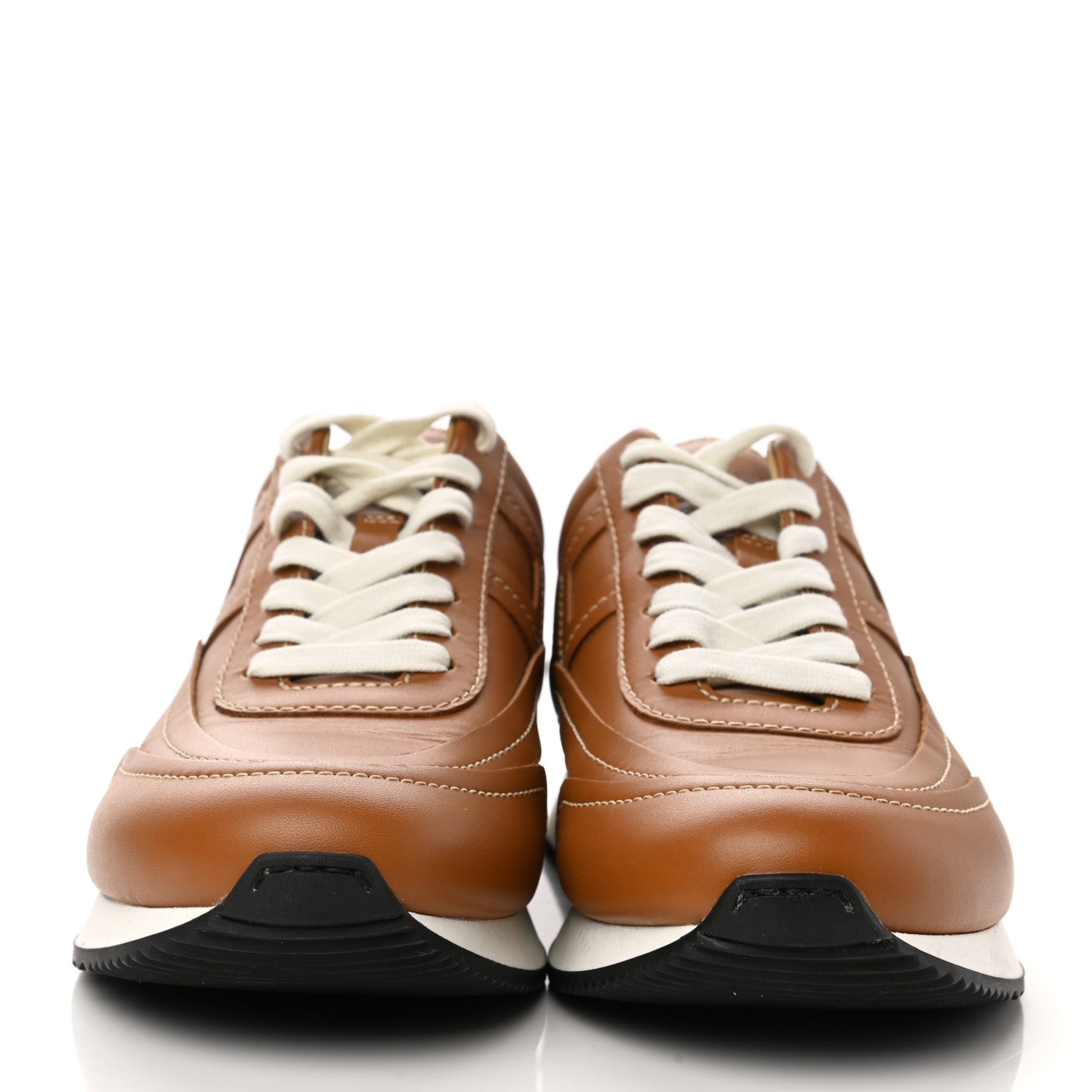Hermes Calfskin Womens Chris Sneakers 37 Beige Dore 2 of 9