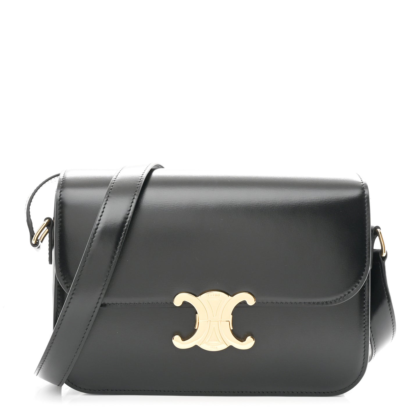Shiny Calfskin Medium Triomphe Black