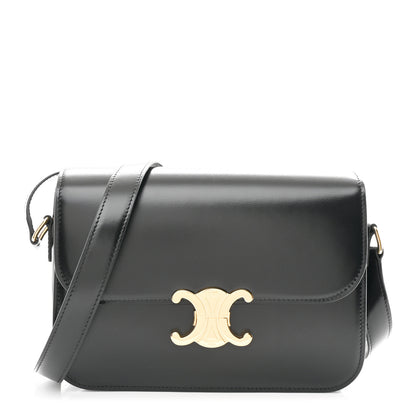 Celine Shiny Calfskin Medium Triomphe Black 1 of 10