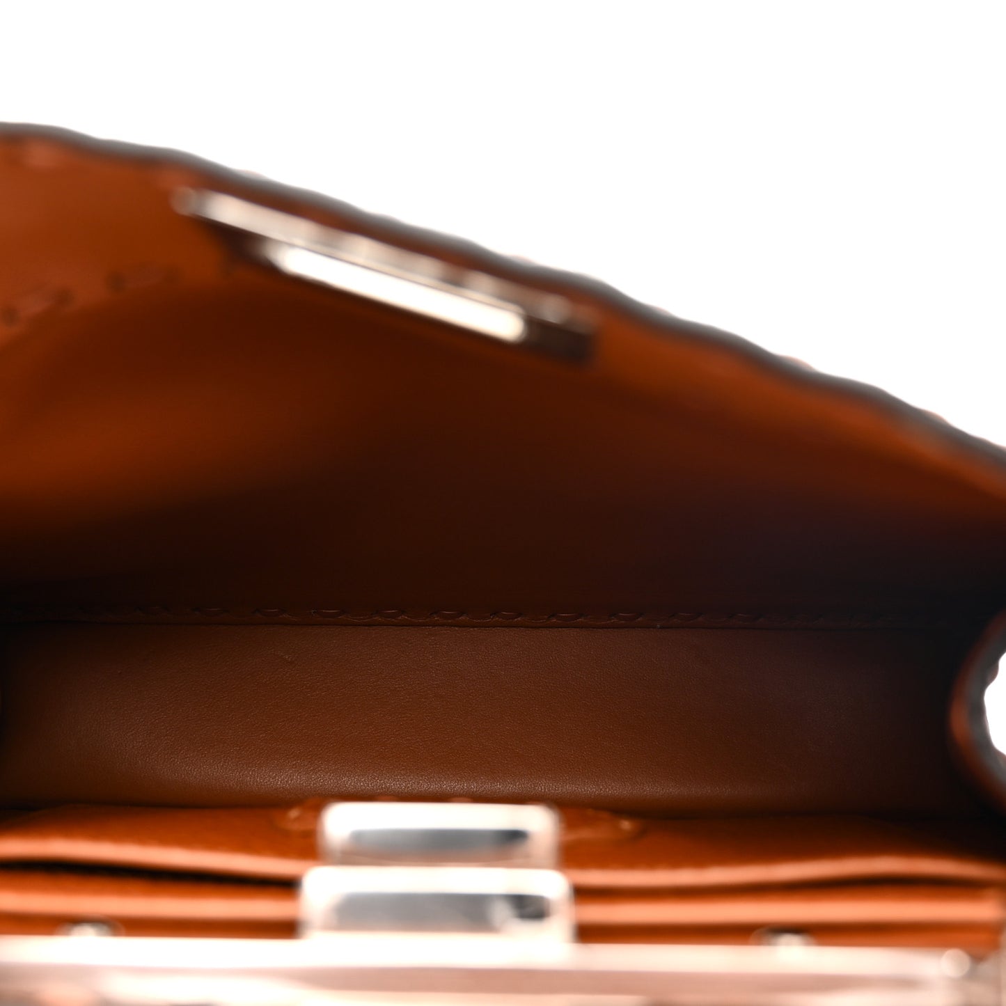 Cuoio Roma Sellerissima Nappa Sintetica Tape Stitch Small Peekaboo I SEE U Satchel Brandy