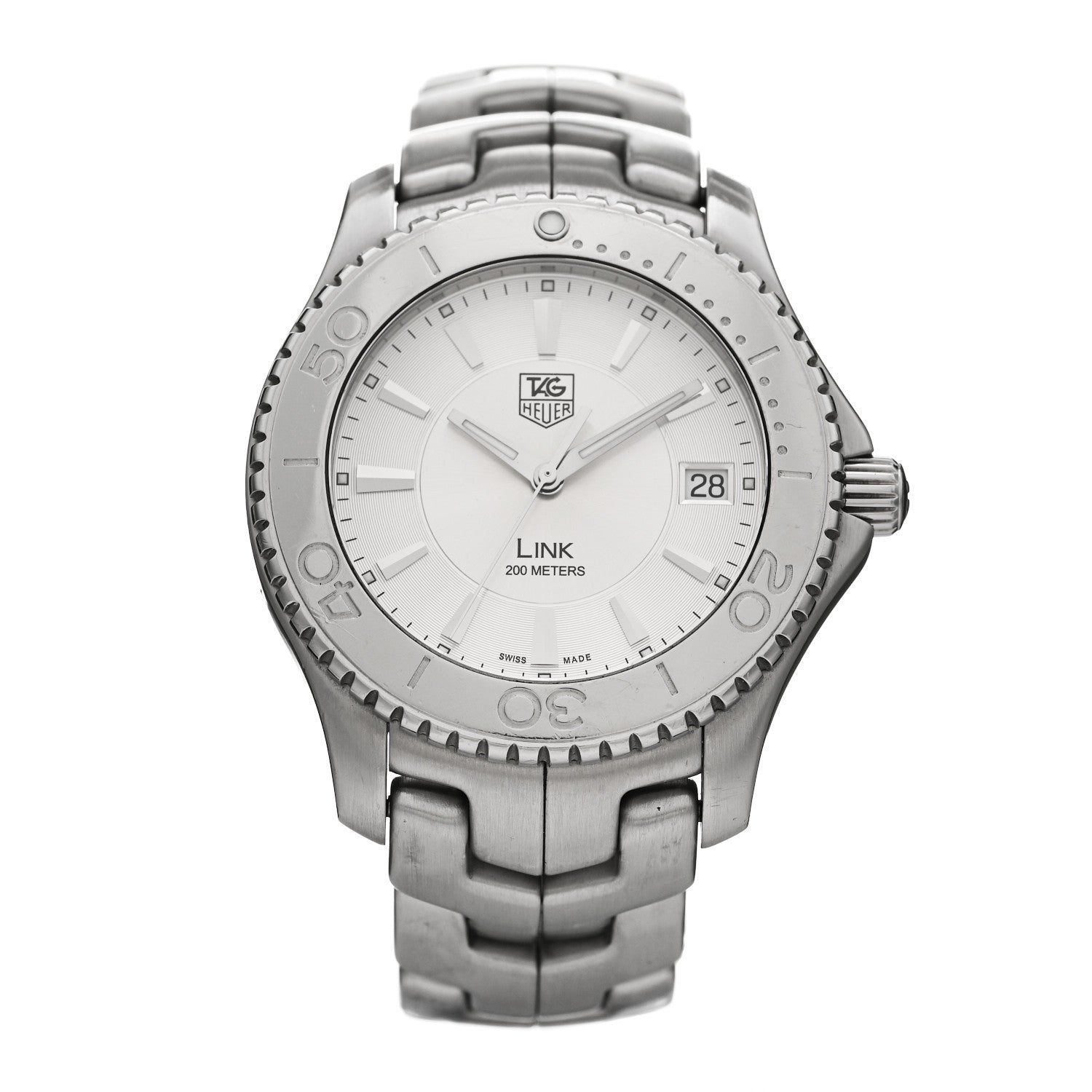 Tag Heuer Stainless Steel 39mm Link Quartz Watch Silver WJ111-0 1 of 4