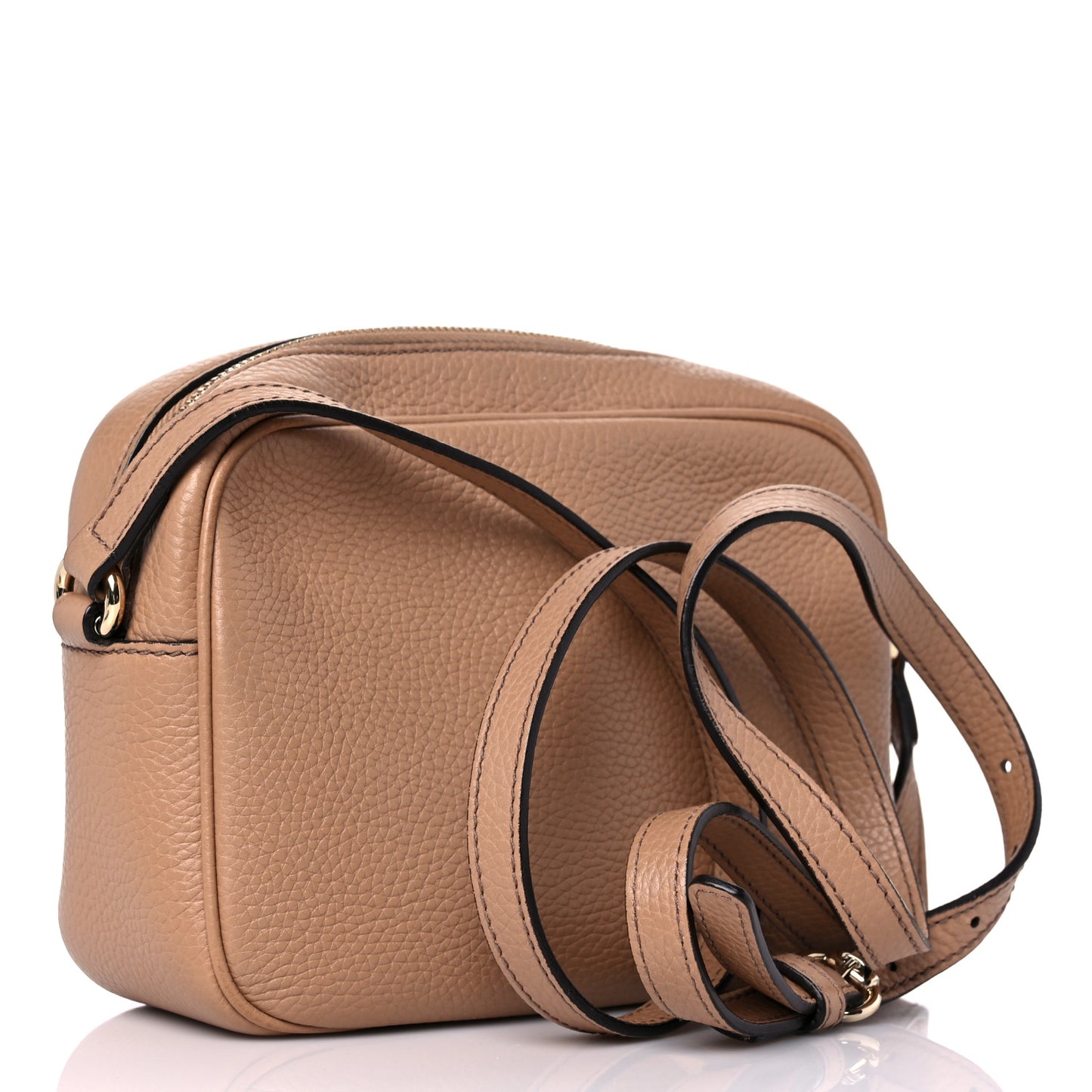 Pebbled Calfskin Small Soho Disco Bag Rose Beige