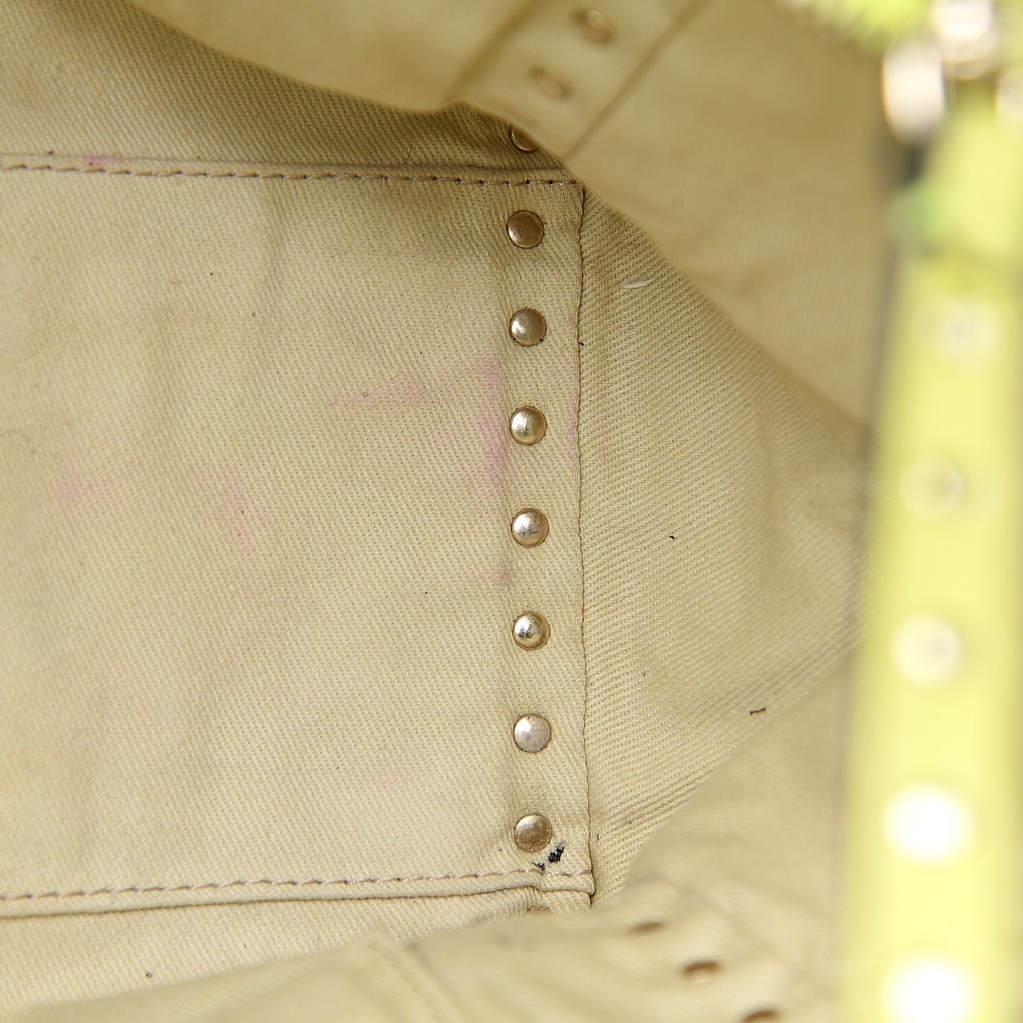 Vitello Rockstud Double Handle Tote Yellow Fluo